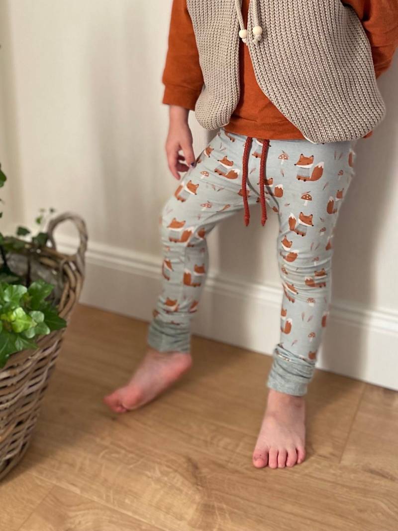 Bio Skinny - Jersey Fuchs Mint Hose Basic Gender Neutral Pumphose Mädchen Junge Baby Kind Kinderkleidung von sschleifenliebee