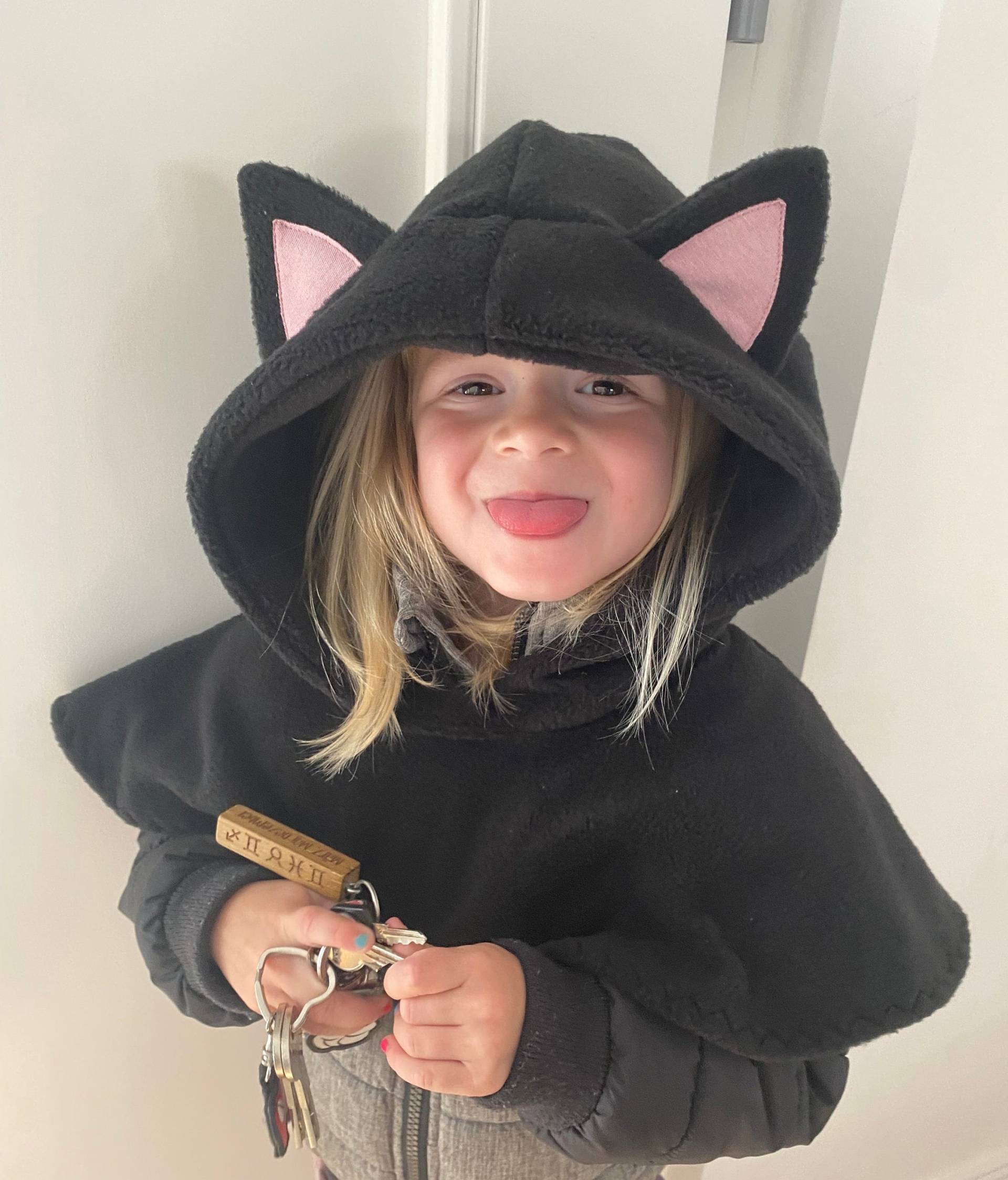 Cape Kapuze Katze | Baumwollfleece Kapuzen Mütze Kinderkleidung Fleece von sschleifenliebee