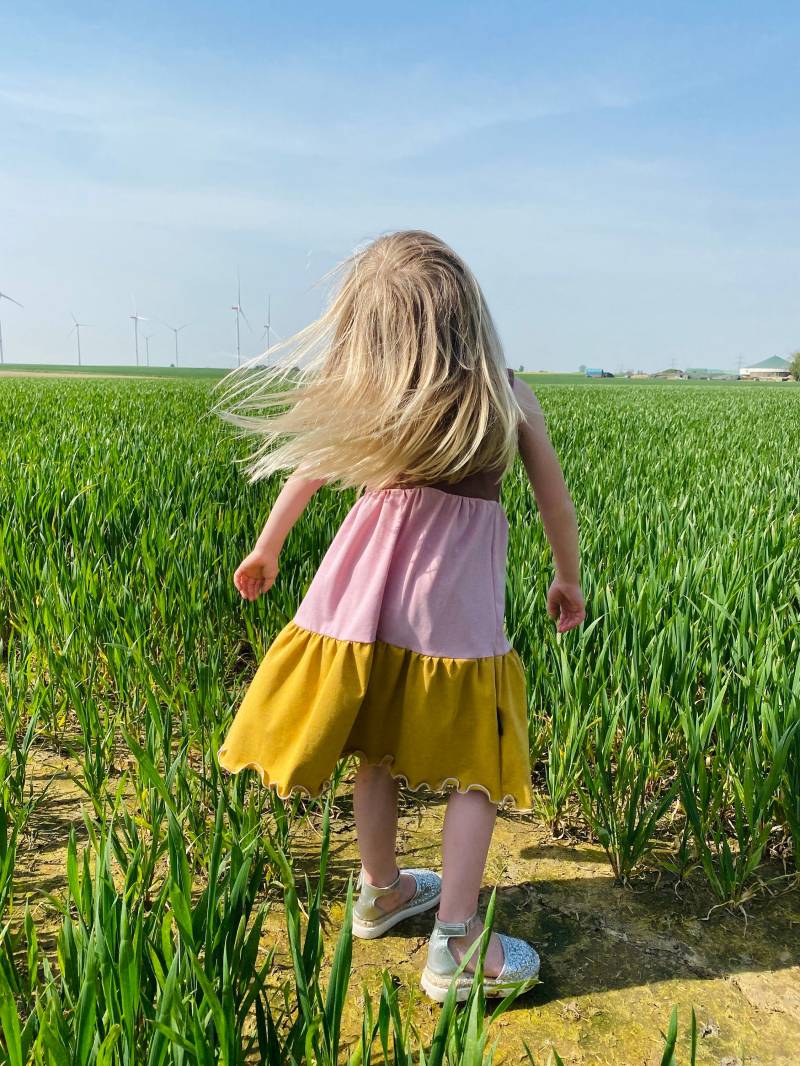 Dein Design | Kleid Midikleid Color-Blocking Mädchen Kind Kinderkleidung von sschleifenliebee