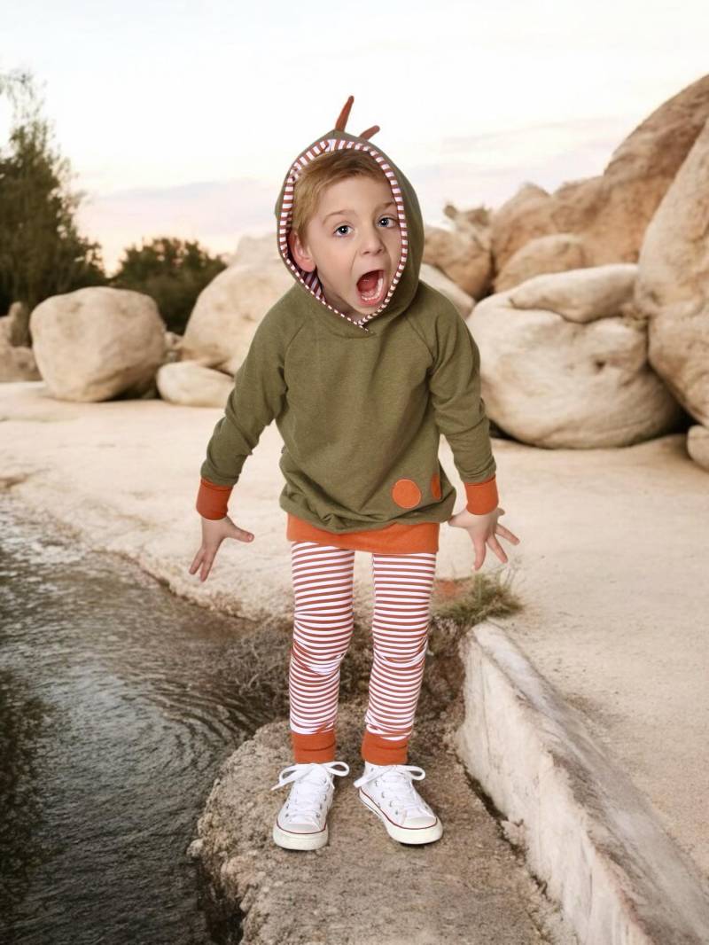 Dino Hoodie | Longhoodie Sommer - Oder Wintersweat Drache Unisex Kinderkleidung Junge Mädchen von sschleifenliebee