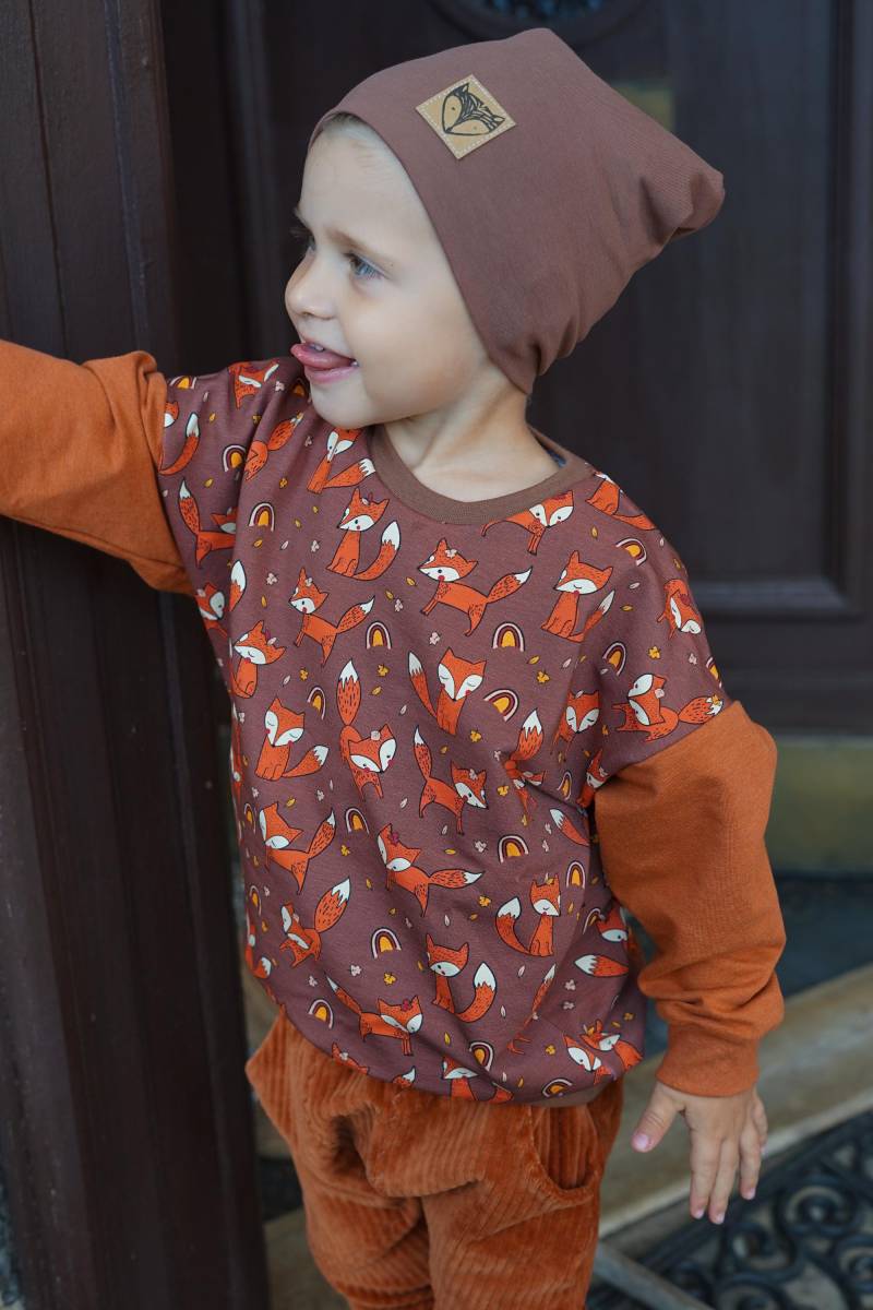 Fuchs Oversized Sweater - Color-Blocking Sommersweat Junge Baby Kinderkleidung von sschleifenliebee