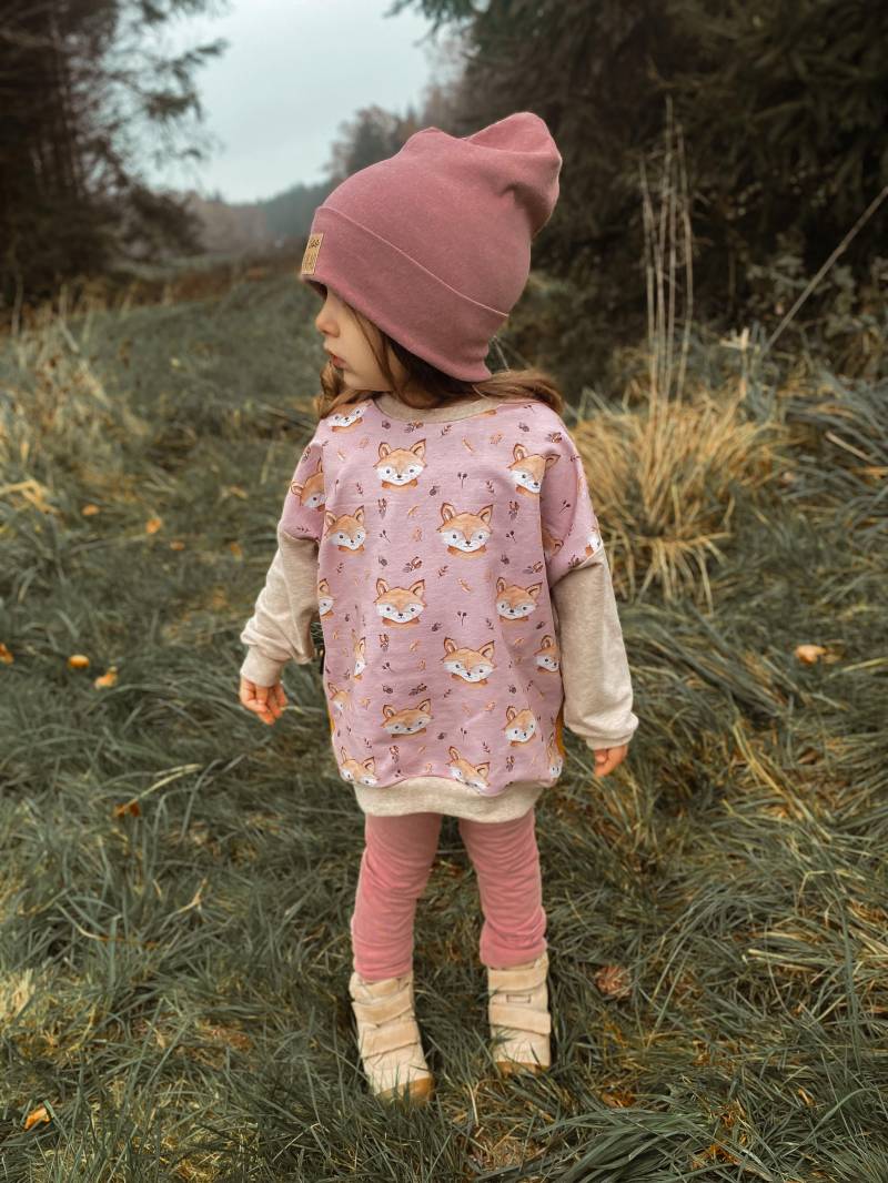 Fuchs Oversized Sweater - Color-Blocking Sommersweat Mädchen Baby Kinderkleidung von sschleifenliebee