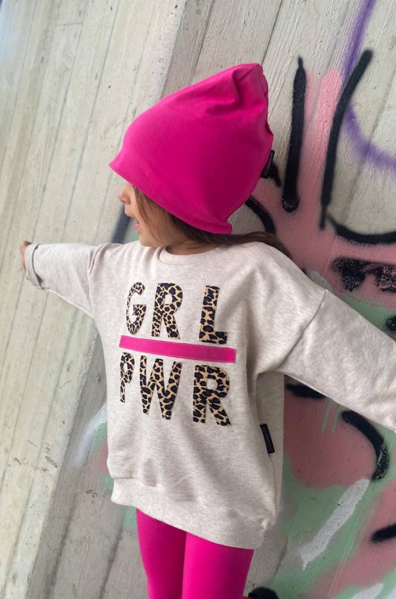 Girlpower Oversized Sweater | Leo Sommersweat Mädchen Kinderkleidung von sschleifenliebee