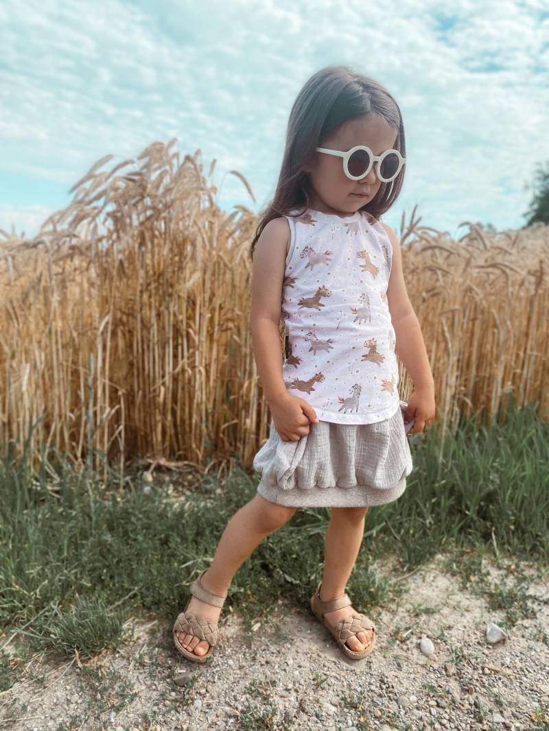 Hemdchen - Tank Top Baumwolljersey Shirt Basic Pony Pferde Mädchen- Kind Baby Kinderkleidung von sschleifenliebee