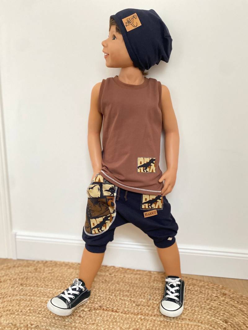 Hemdchen - Tank Top Baumwolljersey Shirt T-Rex Dino Junge Kind Baby Kinderkleidung von sschleifenliebee