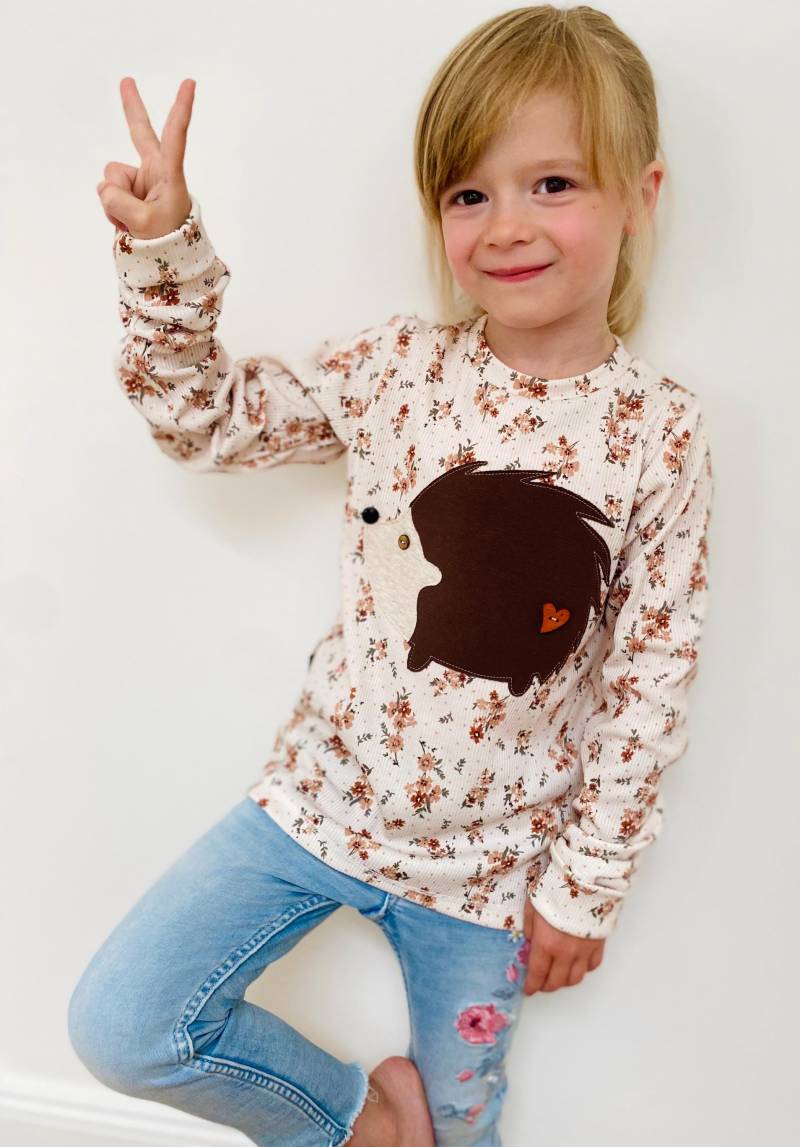 Longsleeve - Ab Größe 98 Igel Langarmshirt Baumwolljersey Rippjersey Mädchen Kind Baby Kinderkleidung von sschleifenliebee