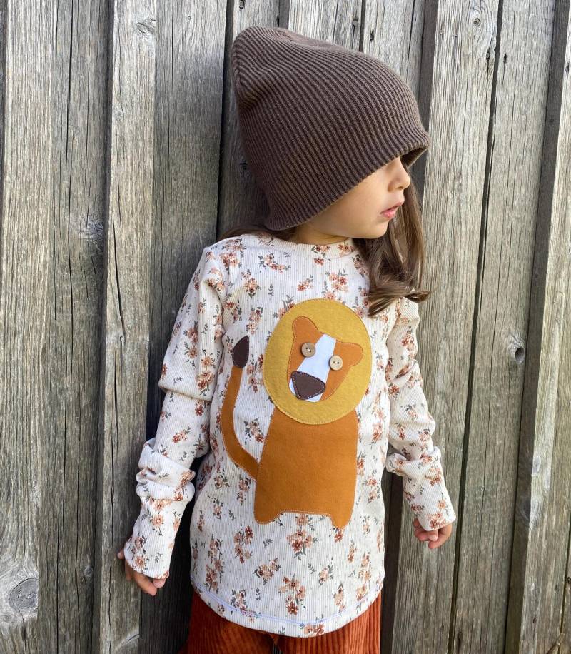 Longsleeve - Ab Größe 98 Löwe Langarmshirt Baumwolljersey Rippjersey Mädchen Kind Baby Kinderkleidung von sschleifenliebee