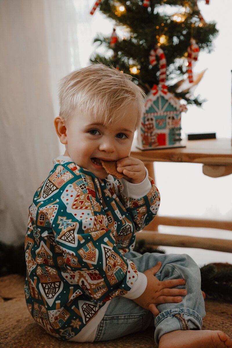 Mode Zum Fest | Weihnachtspullover Lebkuchenhaus Weihnachten Oversized Sweater Junge Mädchen Kinderkleidung von sschleifenliebee