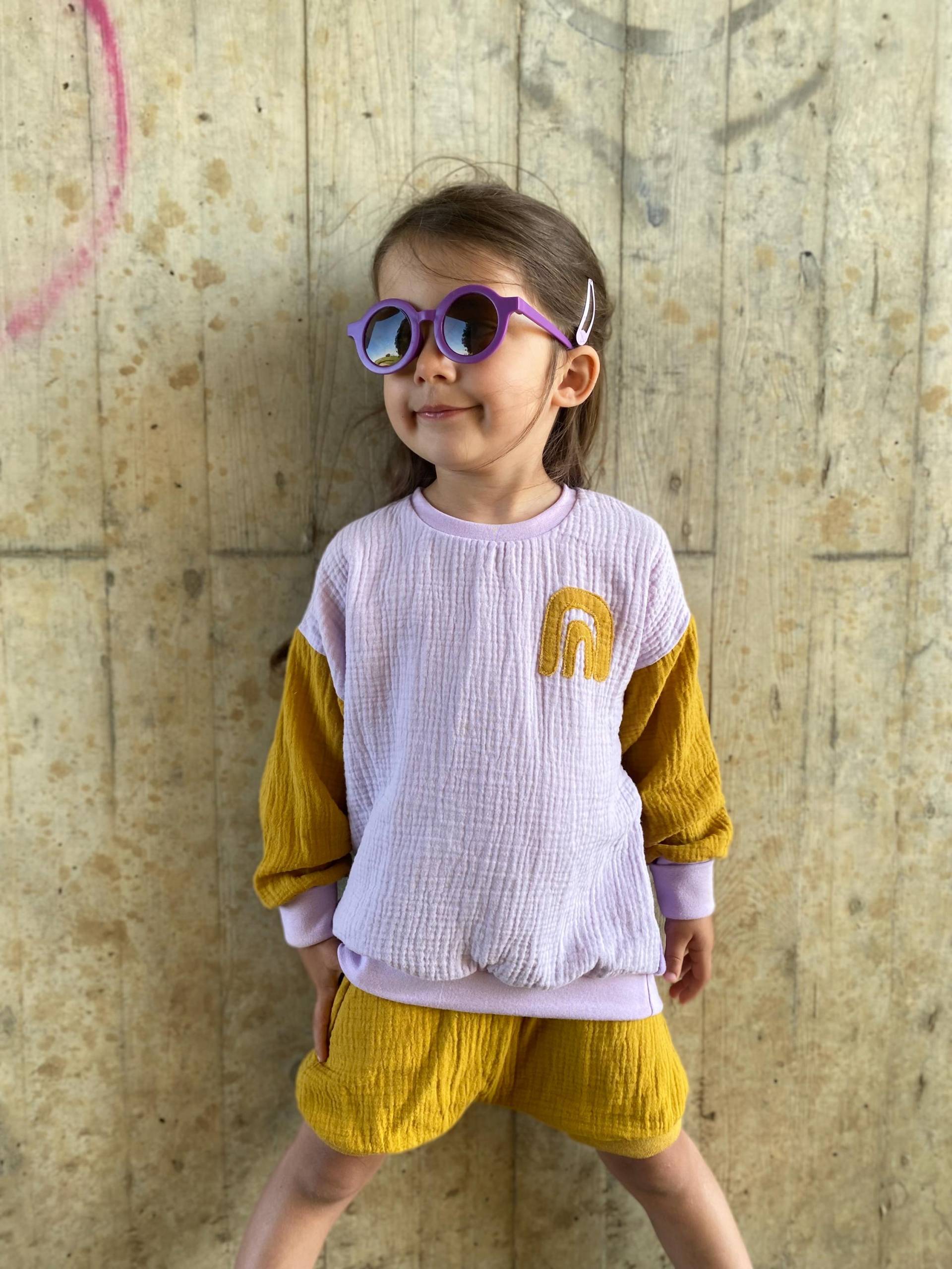 Musselin Oversized Sweater | Color-Blocking Mädchen Junge Baby Kinderkleidung von sschleifenliebee