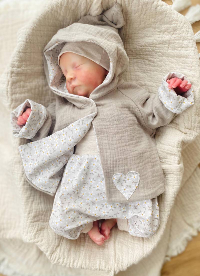 Musselinjacke - Jacke Baby Dünnes Jäckchen Sommer Baumwolljersey Kinderkleidung Blumen Margeriten Musselin Mädchen von sschleifenliebee