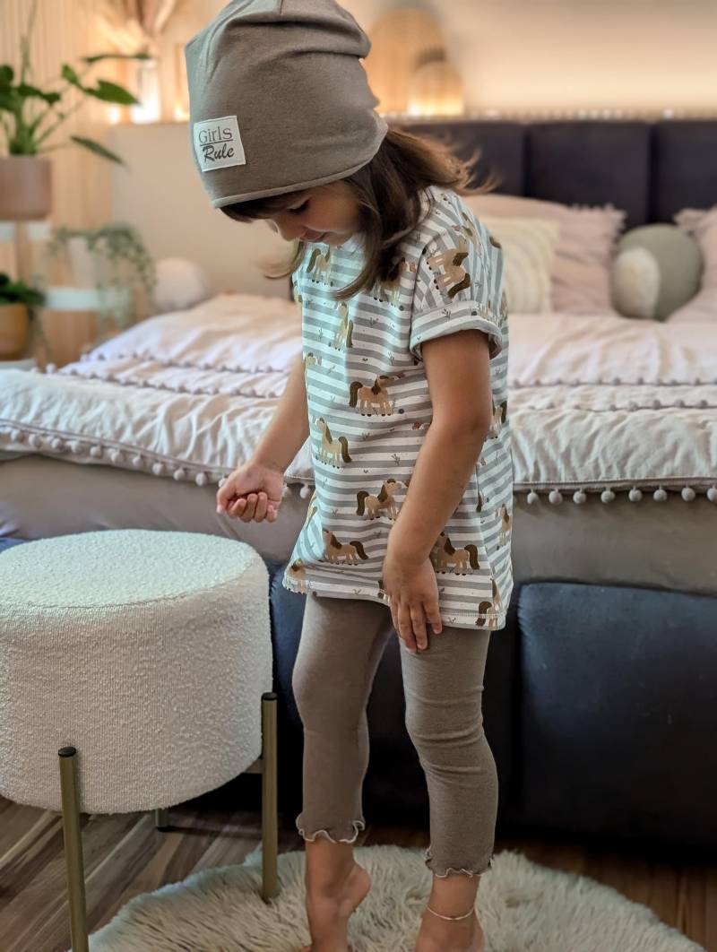 Oversized Jersey Shirt - Pony Kind Baby Mädchen Mitwachsende Kinderkleidung von sschleifenliebee