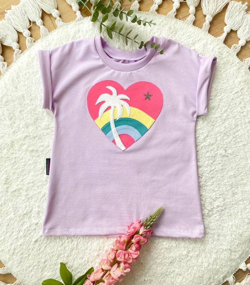 Oversized Shirt | Beach Palmen Herz Mädchen Kinderkleidung von sschleifenliebee