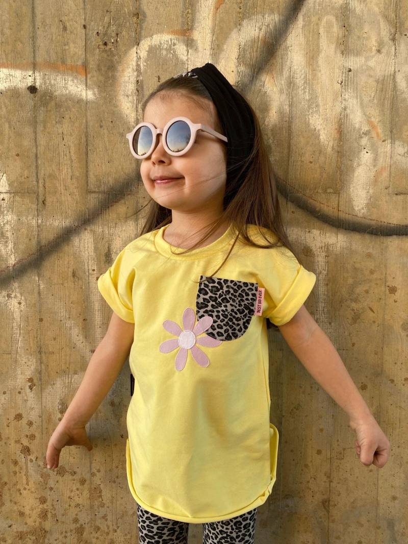 Oversized Shirt | Leo Gänseblümchen Gelb Kind Baby Mädchen Kinderkleidung von sschleifenliebee