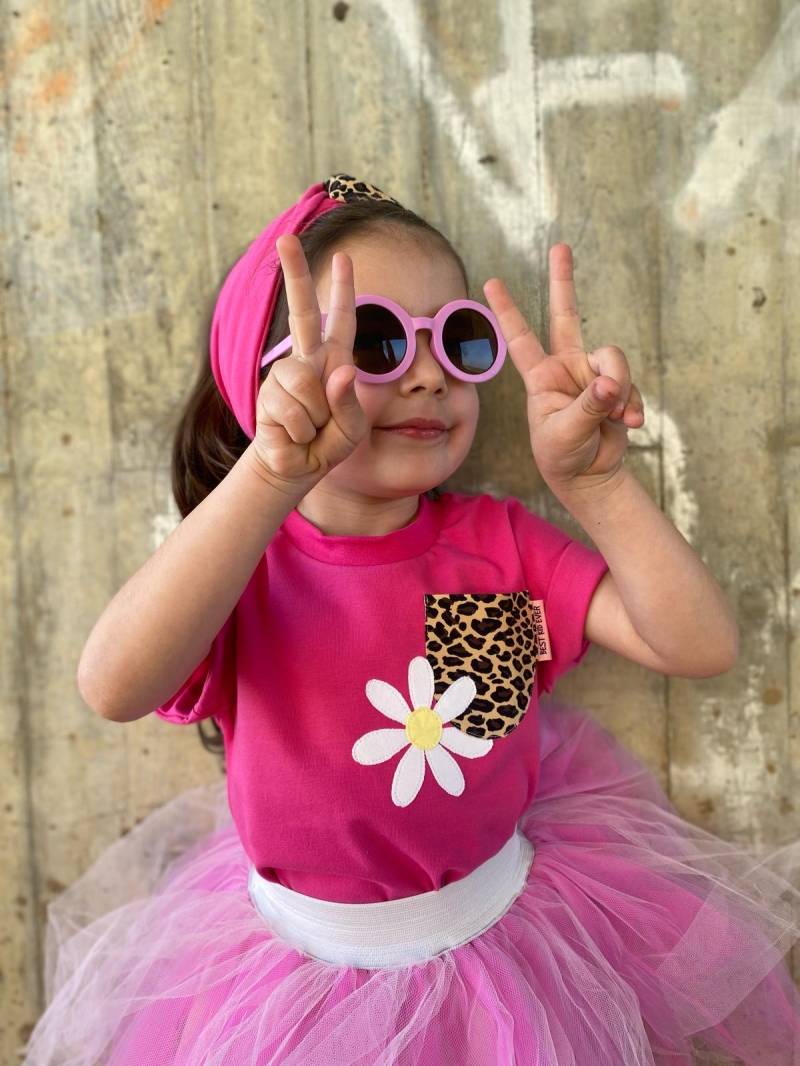 Oversized Shirt | Leo Gänseblümchen Pink Kind Baby Mädchen |Kinderkleidung von sschleifenliebee