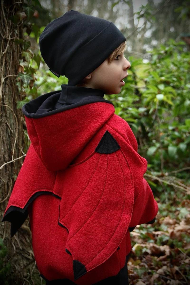 Oversized Windbreaker | Schlupfjacke Anorak Drache Walk Schurwolle Wollwalk Kind Junge Mädchen von sschleifenliebee