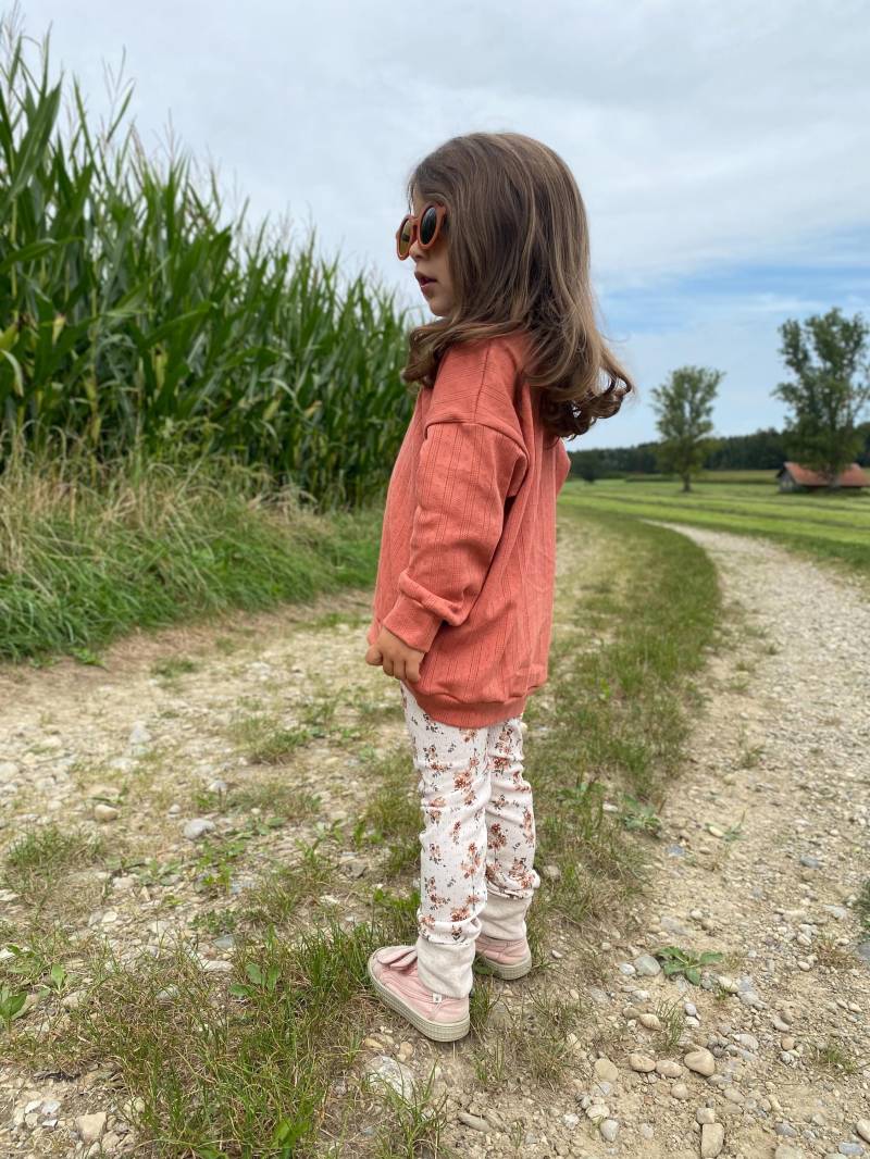 Skinny Fit - Ripp-Jersey Blumen Zweige Hose Pumphose Mädchen Baby Kind Kinderkleidung von sschleifenliebee