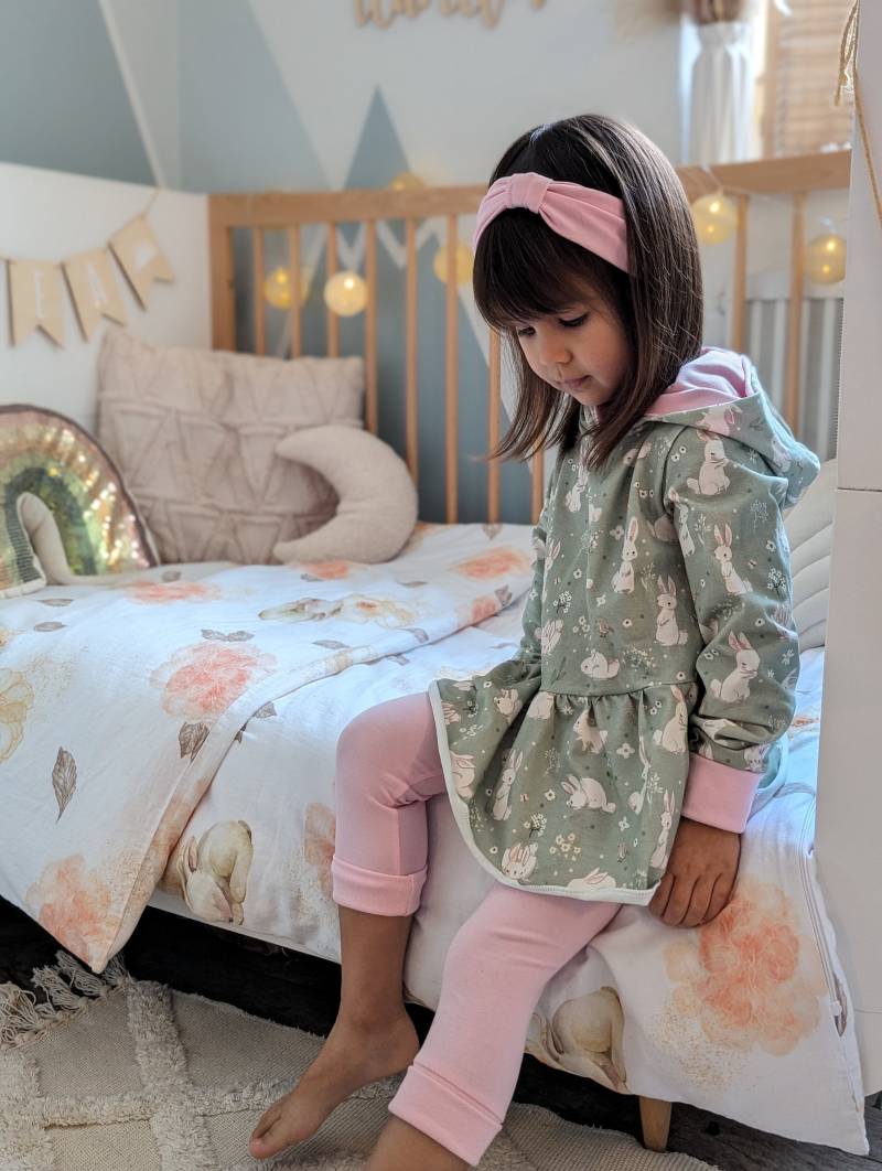 Sommer Longsleeve Mit Volant Und Kapuze - Baumwolljersey Überzieher Langarmshirt Mädchen Kind von sschleifenliebee