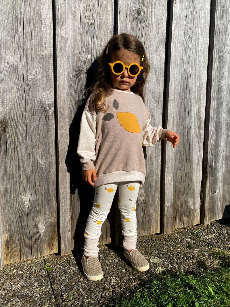 Zitronen Oversized Sweater - Color-Blocking Sommersweat Wintersweat Mädchen Junge Baby Kinderkleidung von sschleifenliebee