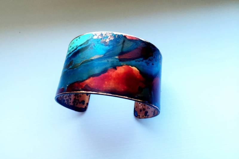 Die Original Patina-Manschette - Mit Rot Und Grünspan 3, 25 cm Breite Die Original Patina-Manschette - Mit Rot Und Grünspan 3, 25 cm Breite von ssdjewelry