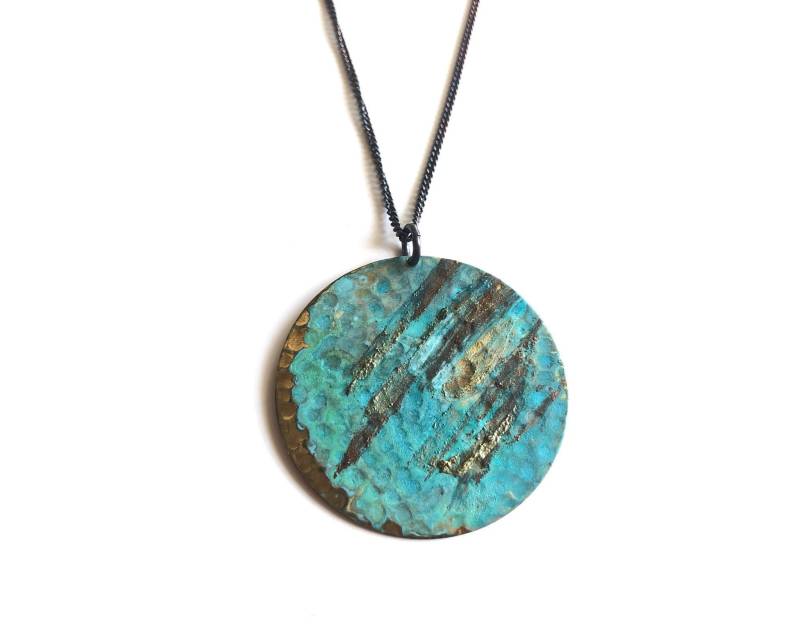 Lido Patina Strukturierte Kreis Halskette Lido Patina Strukturierte Kreis Halskette von ssdjewelry