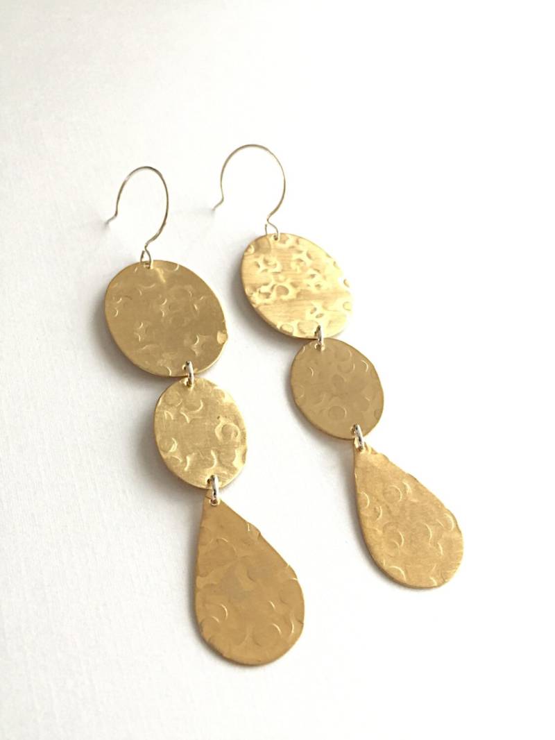 Messing Tropfen Ohrringe Messing Tropfen Ohrringe von ssdjewelry