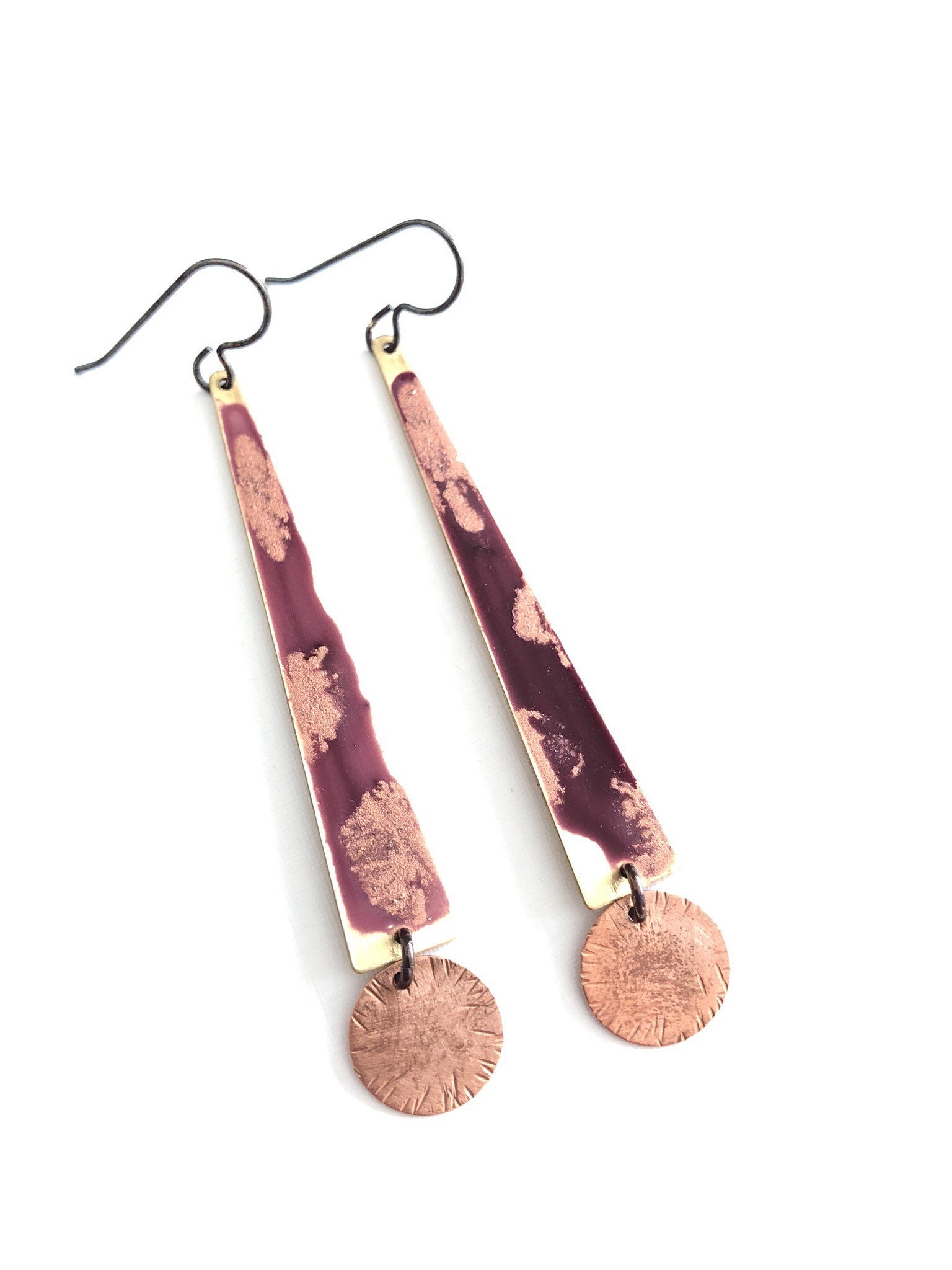 Rosenholz & Kupfer Kreis Ohrringe Rosenholz & Kupfer Kreis Ohrringe von ssdjewelry