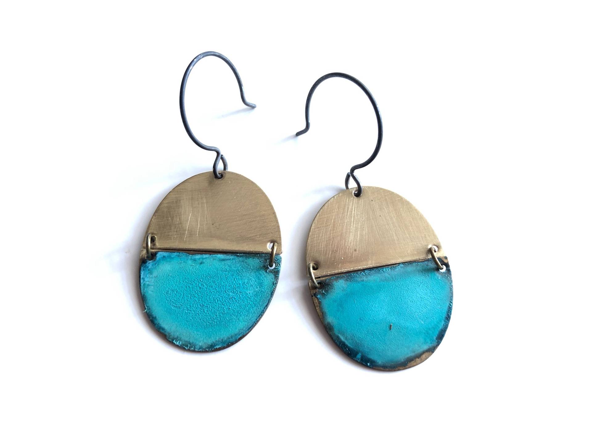Zweifarbige Ovale Ohrringe Zweifarbige Ovale Ohrringe von ssdjewelry
