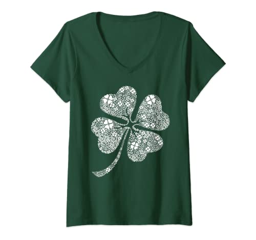 Damen St. Patricks Day Kleeblatt Lustiges St.-Patrick's Day Irland T-Shirt mit V-Ausschnitt Damen St. Patricks Day Kleeblatt Lustiges St.-Patrick's Day Irland T-Shirt mit V-Ausschnitt von st patricks day shamrock st.-patrick's day funny