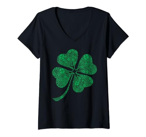 Damen St. Patricks Day Kleeblatt lustig St. Patrick's Day Irland T-Shirt mit V-Ausschnitt von st patricks day shamrock st.-patrick's day funny