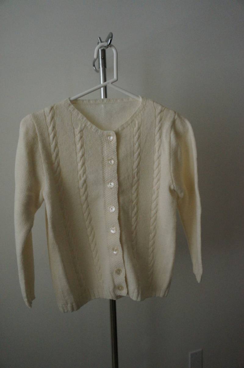 Vintage Handmade Ooak Zopfmuster Bolero Pullover Cremeweiß von staarshmellow