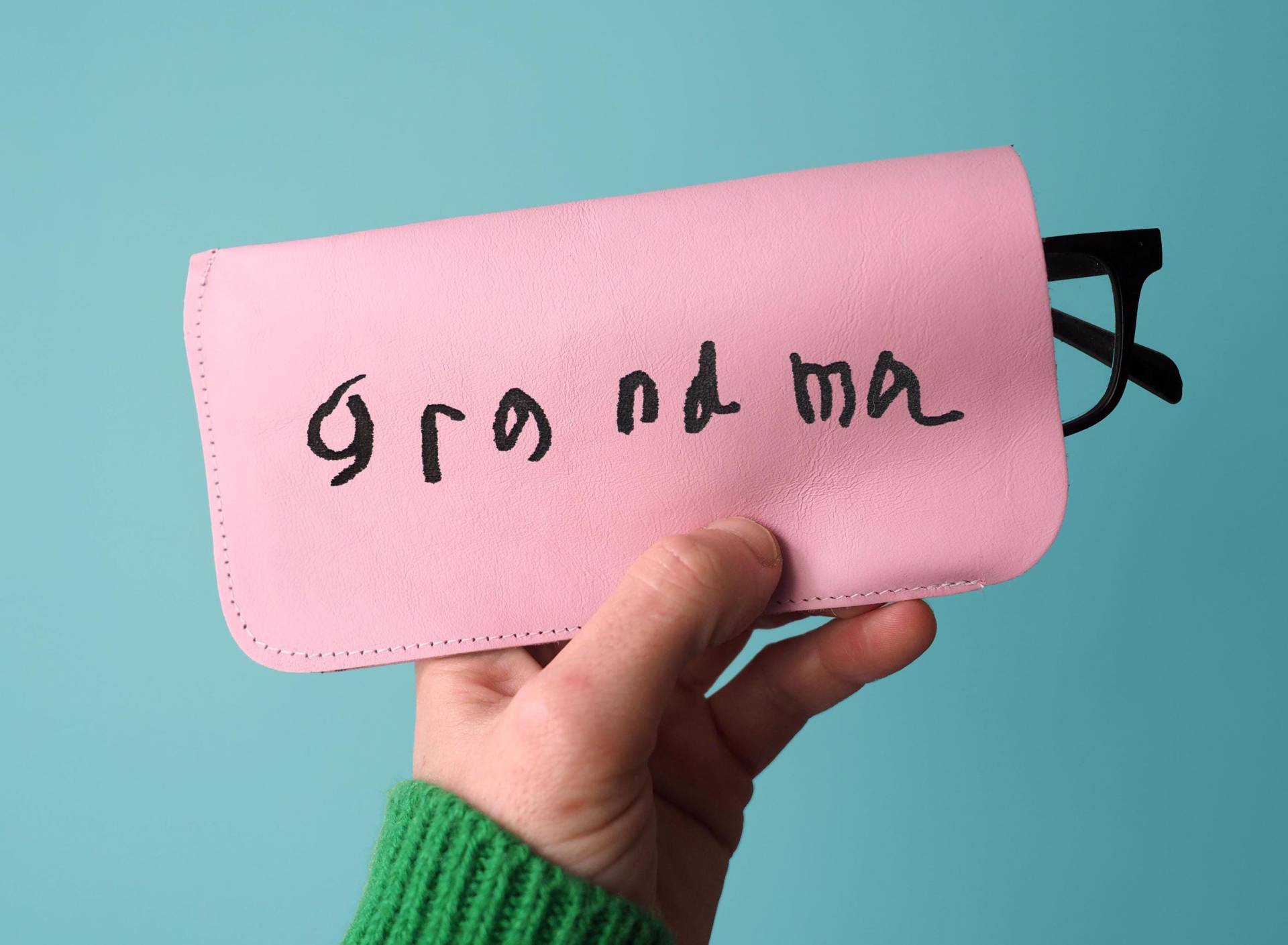 Personalisierte Handschrift Leder Brillenetui - Geschenk Graviert von stabo