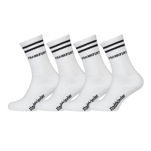 stadtkinder Frankfurt Socken: Frankfurt Weiß 4er Set Größe 39-42 von stadtkinder