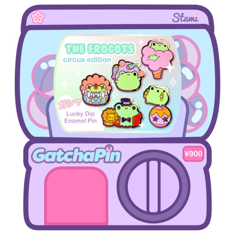 Circus Frog Limited Edition Gatchapon Gacha Mystery Bags Emaille Anstecknadel Abzeichen von stamistudios