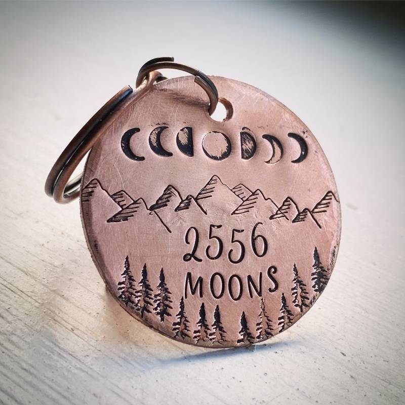 7 Jahre Hochzeitstag Geschenk. Recyceltes Kupfer Handgestempelt Traditionelles 7. Geschenk Schlüsselanhänger. Personalisiertes von stampedbycheryl