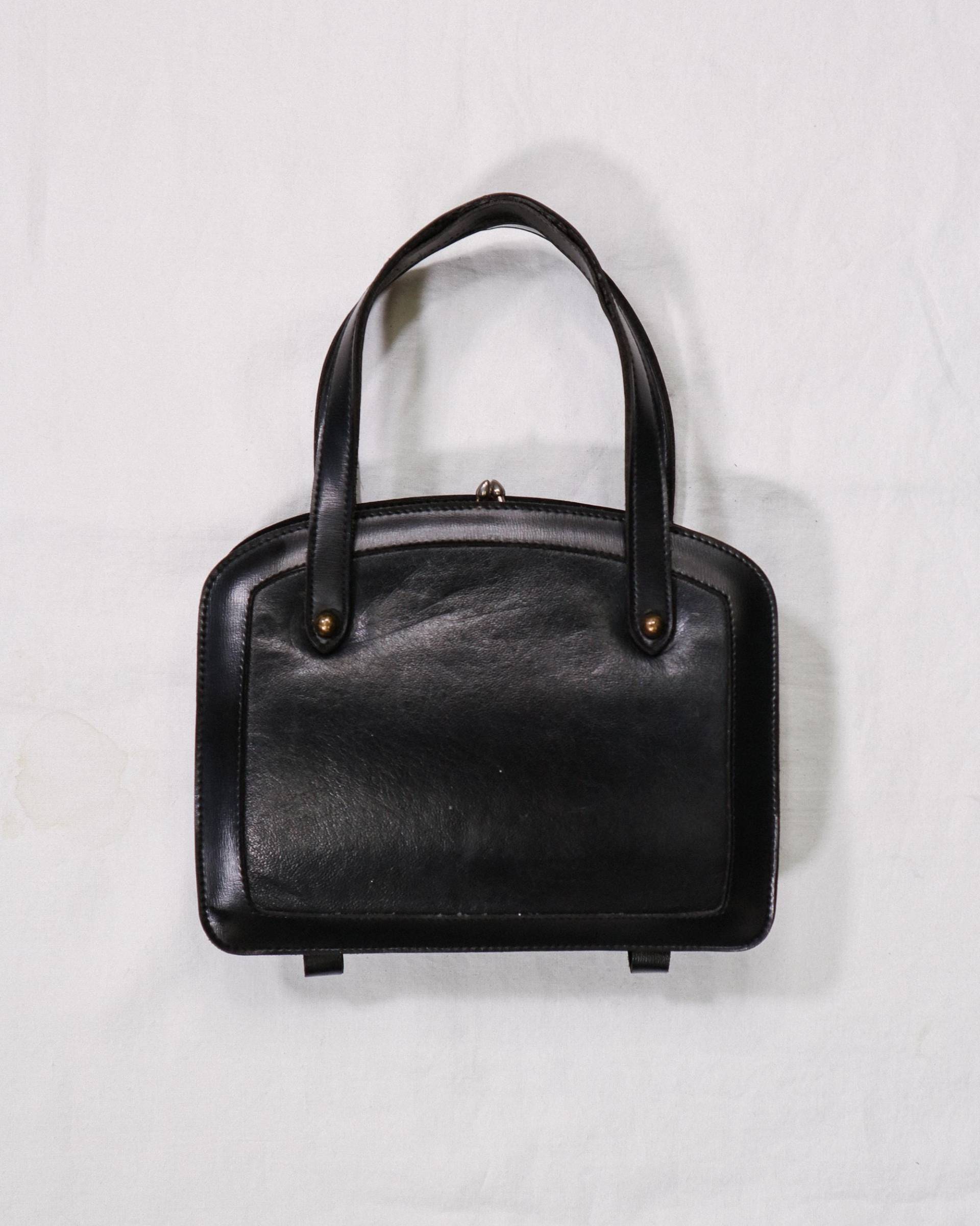 True Vintage 1940Er 1950Er Jahre Schwarze Leder Doppeltasche Handtasche True Vintage 1940Er 1950Er Jahre Schwarze Leder Doppeltasche Handtasche von standingovationvtg