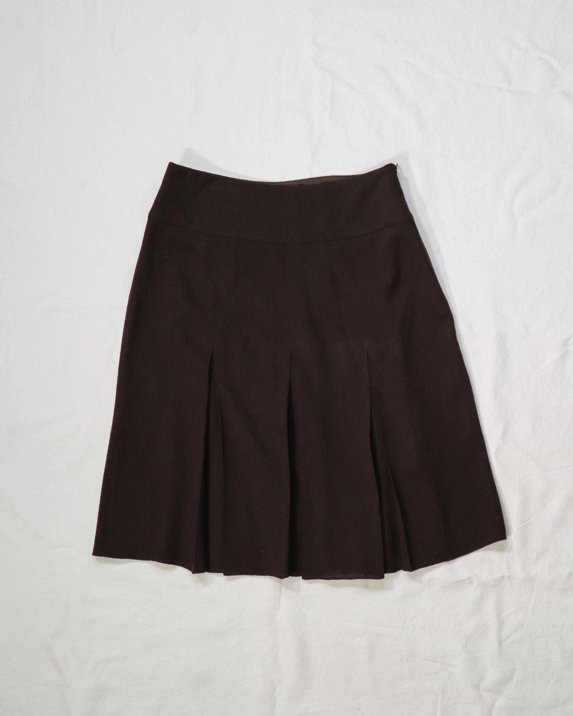 Vintage 1990S Brauner Faltenrock Vintage 1990S Brauner Faltenrock von standingovationvtg