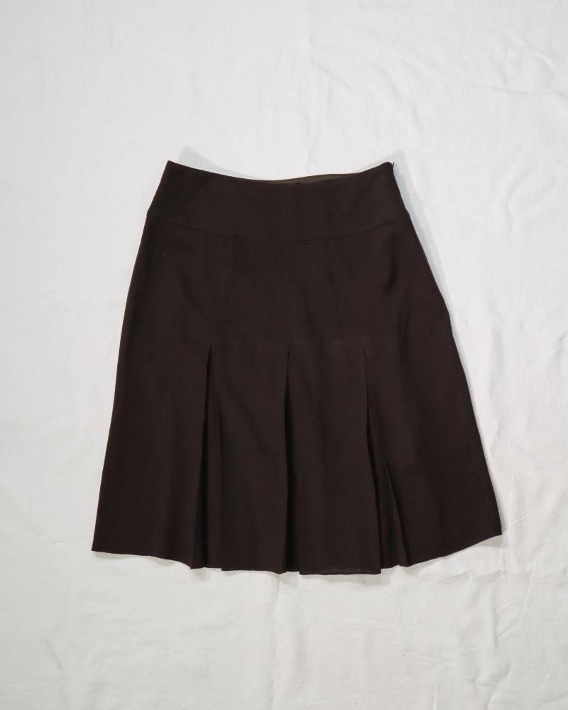 Vintage 1990S Brauner Faltenrock von standingovationvtg