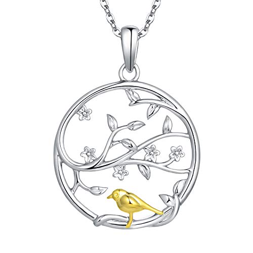 Starnny Baum des Lebens kette Damen Silber 925 Vogel Anhänger Halskette 3A Zirkonia geschenk für Sie Frauen von starchenie