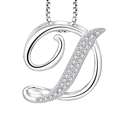 starchenie 925 Silber Buchstaben Halskette D Anhänger Initiale mit 3A Zirkonia für Damen Geburtstagsgeschenk von starchenie