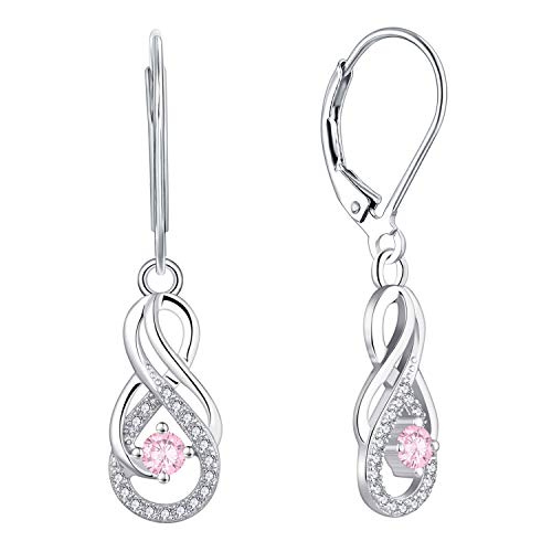 Starnny Unendlichkeit Creolen Damen Ohrringe Silber 925,Baumeln haengende mit 3A Zirkonia Oktober Geburtsstein Turmalinfarbe für Frauen von starchenie