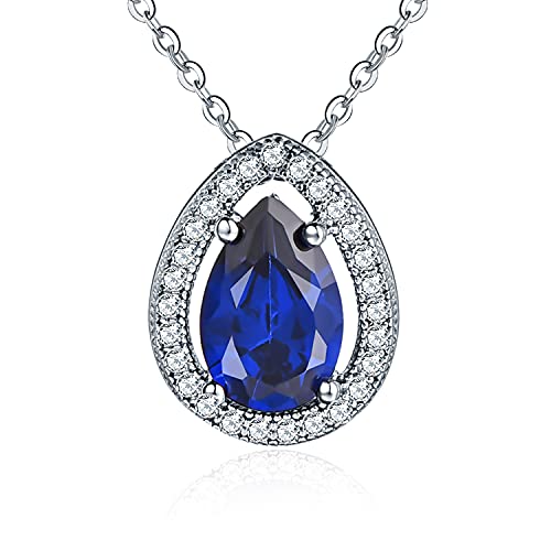 Starnny Damen Kette Silber 925 Prinzessin Diana Anhänger Halskette 5A Zirkonia Geschenk für Sie Fraun von starchenie