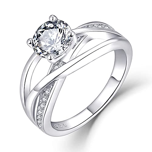 Starnny Damen Ringe Sterling Silber 925,Verlobungsring 3A Zirkonia Weißgold Ring Geschenk für Frauen,67 von starchenie