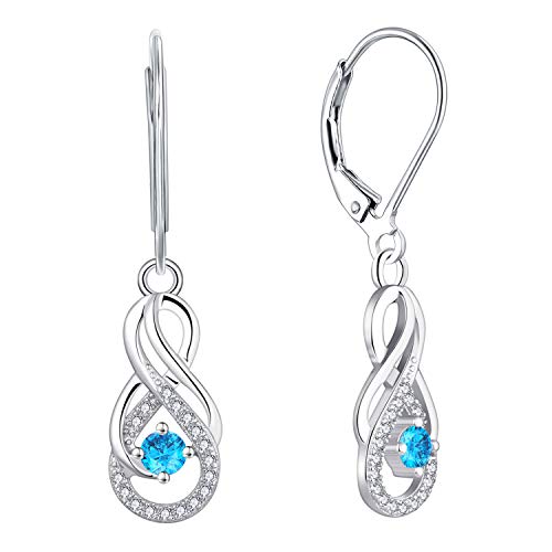 Starnny Unendlichkeit Creolen Damen Ohrringe Silber 925,Baumeln haengende mit 3A Zirkonia März Geburtsstein Aquamarin für Frauen Starnny Unendlichkeit Creolen Damen Ohrringe Silber 925,Baumeln haengende mit 3A Zirkonia März Geburtsstein Aquamarin für Frauen von starchenie