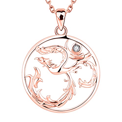 Starnny Phönix Kette Damen Silber 925 Aum Om Ohm Yoga Phönix Sanskrit Symbol Anhänger Halskette 3A Zirkonia Kette Schmuck Geschenke für Damen von starchenie