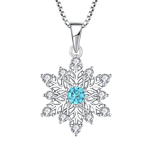 starchenie Schneeflocke Halskette 925 Sterling Silber 3A Zirkon Anhänger für Damen von starchenie