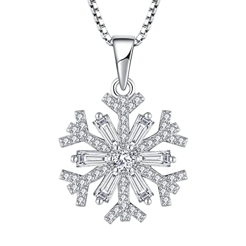 Starchenie Schneeflocke Halskette 925 Sterling Silber 3A Zirkon Anhänger für Damen von starchenie