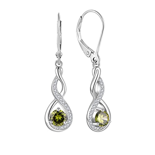 Starchenie Unendlichkeit Ohrringe 925 Sterling Silber Geburtsstein Verdrehter Schmuck für Damen von starchenie