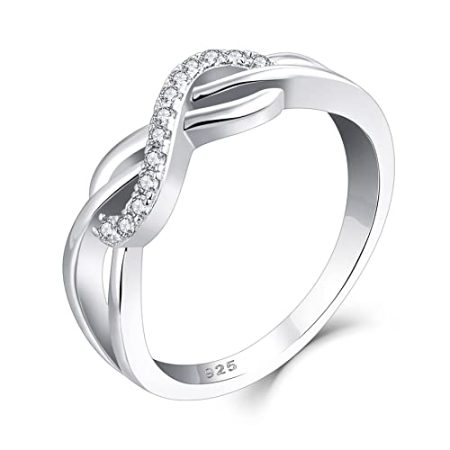 Starchenie Unendlichkeit Ringe 925 Sterling Silber Zirkonia Infinity Verlobungsring Ringe für Damen(Größe62) von starchenie