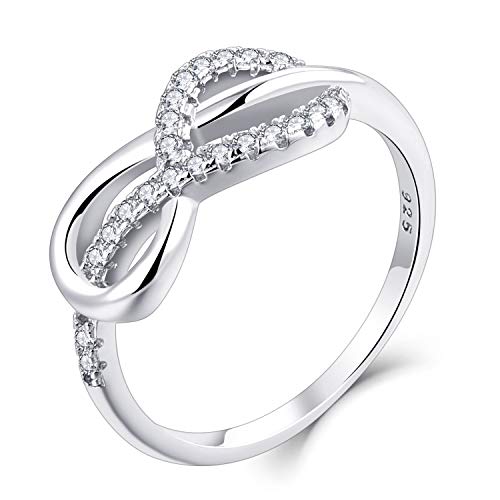 starchenie Unendlichkeit Ringe 925 Sterling Silber Zirkonia Infinity Verlobungsring Ringe für Freundin(Größe50) von starchenie