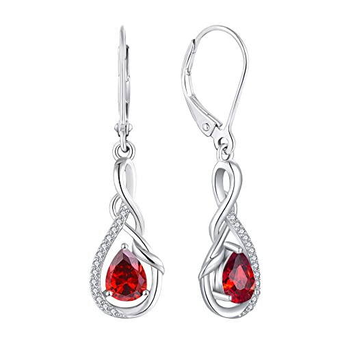 Starchenie Unendlichkeit Ohrringe 925 Sterling Silber Ohrringe Edelsteine Verdrehter Schmuck Geburtsstein Ohrringe für Damen von starchenie